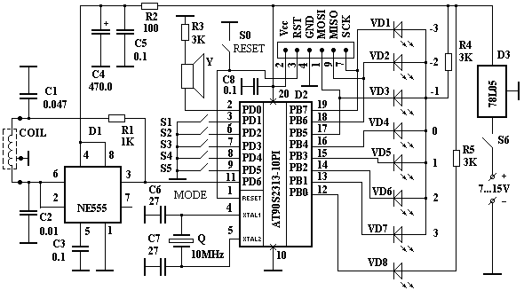  Schematy do wykrywaczy - Metal detector with MC AT90S2313.gif