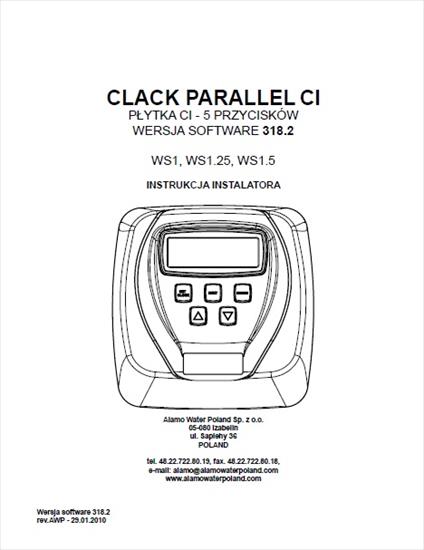 ZZZ Okładki - Alamo Water Poland - Clack Parallel CI 5 przycisków - Instrukcja Instalatora.jpg